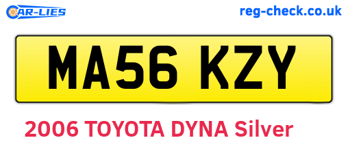 MA56KZY are the vehicle registration plates.