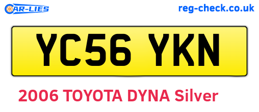 YC56YKN are the vehicle registration plates.