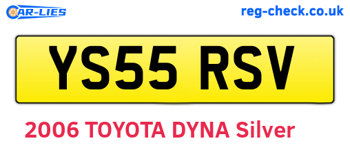 YS55RSV are the vehicle registration plates.