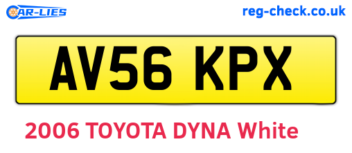 AV56KPX are the vehicle registration plates.