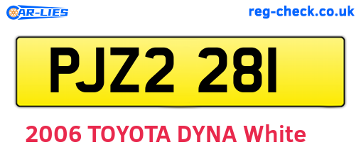 PJZ2281 are the vehicle registration plates.