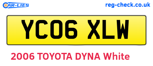 YC06XLW are the vehicle registration plates.