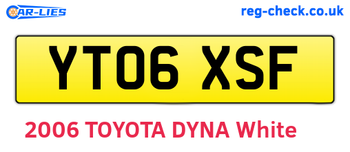 YT06XSF are the vehicle registration plates.