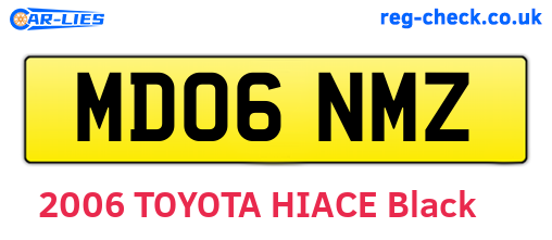 MD06NMZ are the vehicle registration plates.