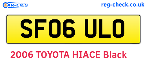 SF06ULO are the vehicle registration plates.
