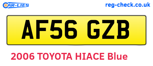 AF56GZB are the vehicle registration plates.