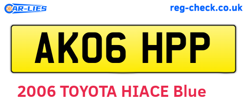 AK06HPP are the vehicle registration plates.