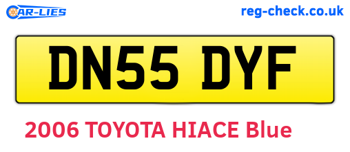 DN55DYF are the vehicle registration plates.