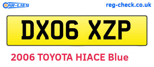 DX06XZP are the vehicle registration plates.