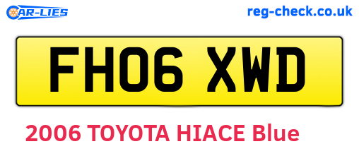 FH06XWD are the vehicle registration plates.