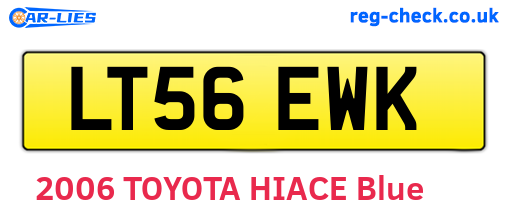 LT56EWK are the vehicle registration plates.