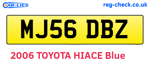 MJ56DBZ are the vehicle registration plates.