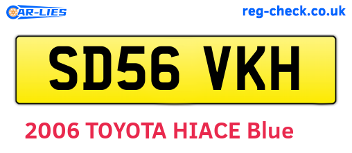 SD56VKH are the vehicle registration plates.