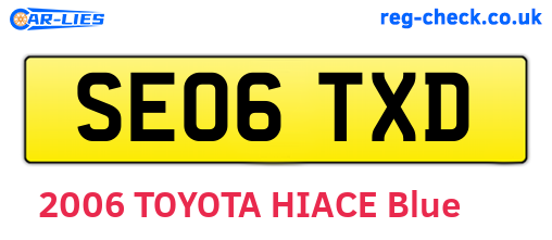 SE06TXD are the vehicle registration plates.