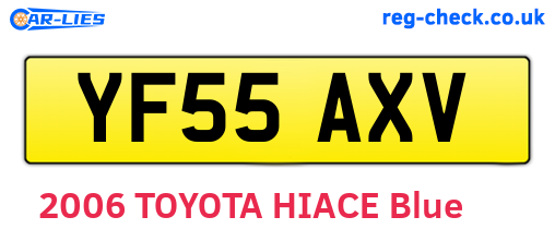 YF55AXV are the vehicle registration plates.