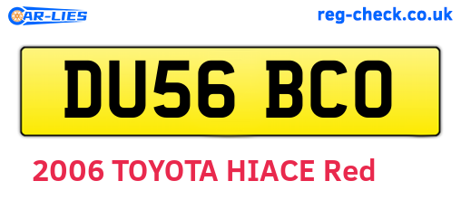 DU56BCO are the vehicle registration plates.