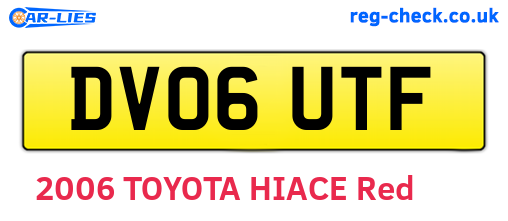 DV06UTF are the vehicle registration plates.