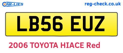 LB56EUZ are the vehicle registration plates.