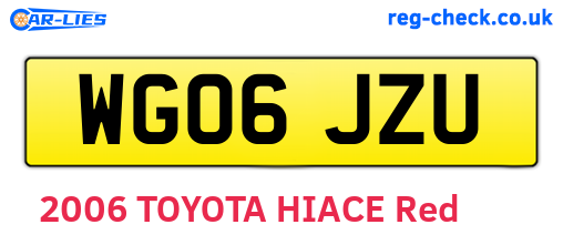 WG06JZU are the vehicle registration plates.