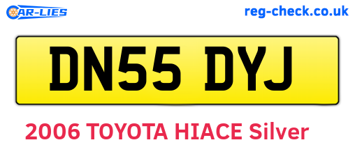 DN55DYJ are the vehicle registration plates.