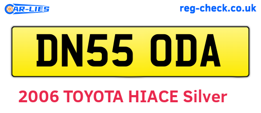 DN55ODA are the vehicle registration plates.
