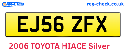 EJ56ZFX are the vehicle registration plates.
