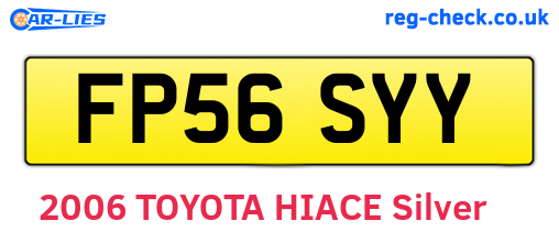 FP56SYY are the vehicle registration plates.
