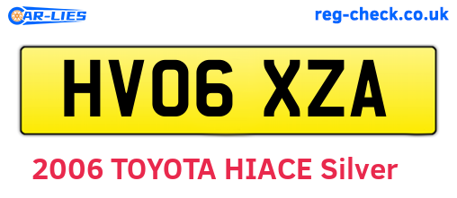 HV06XZA are the vehicle registration plates.
