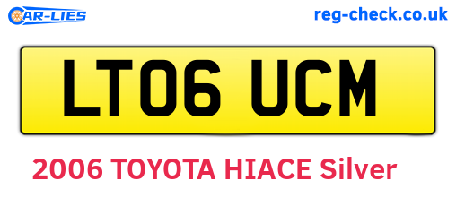 LT06UCM are the vehicle registration plates.