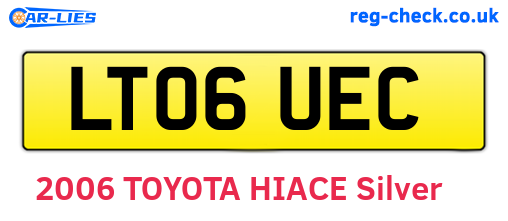 LT06UEC are the vehicle registration plates.