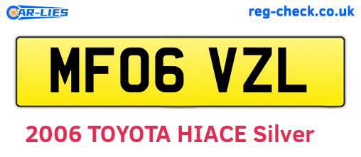 MF06VZL are the vehicle registration plates.