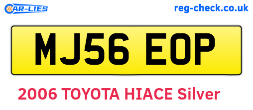 MJ56EOP are the vehicle registration plates.