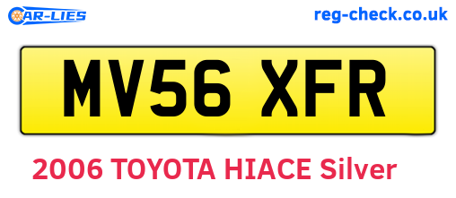 MV56XFR are the vehicle registration plates.