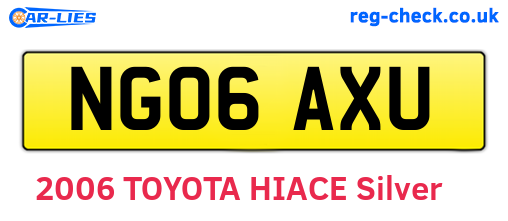 NG06AXU are the vehicle registration plates.