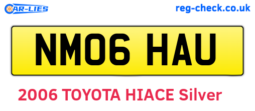 NM06HAU are the vehicle registration plates.