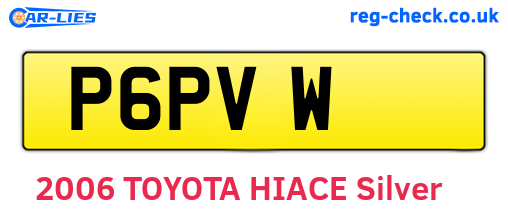 P6PVW are the vehicle registration plates.