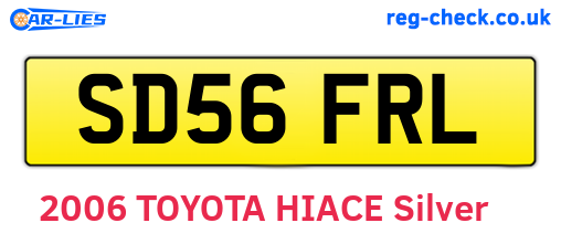 SD56FRL are the vehicle registration plates.