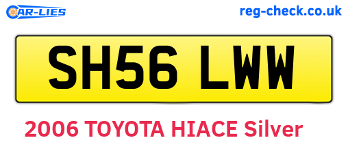 SH56LWW are the vehicle registration plates.