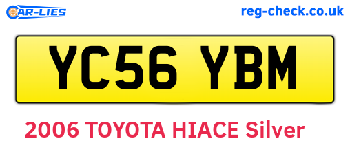 YC56YBM are the vehicle registration plates.