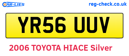YR56UUV are the vehicle registration plates.