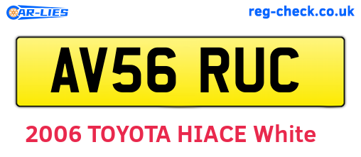 AV56RUC are the vehicle registration plates.