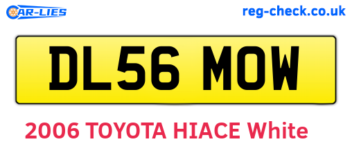 DL56MOW are the vehicle registration plates.