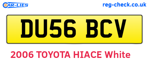 DU56BCV are the vehicle registration plates.