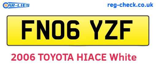 FN06YZF are the vehicle registration plates.