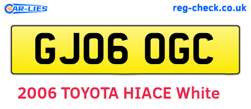 GJ06OGC are the vehicle registration plates.