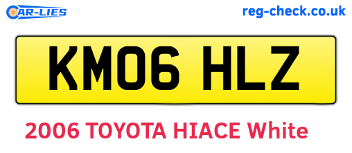 KM06HLZ are the vehicle registration plates.