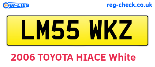LM55WKZ are the vehicle registration plates.