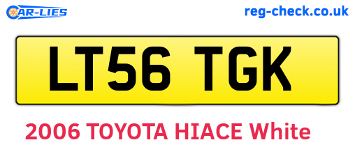 LT56TGK are the vehicle registration plates.