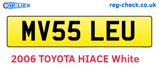 MV55LEU are the vehicle registration plates.