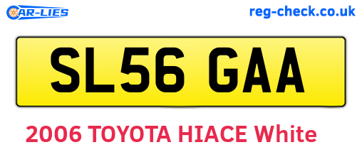 SL56GAA are the vehicle registration plates.
